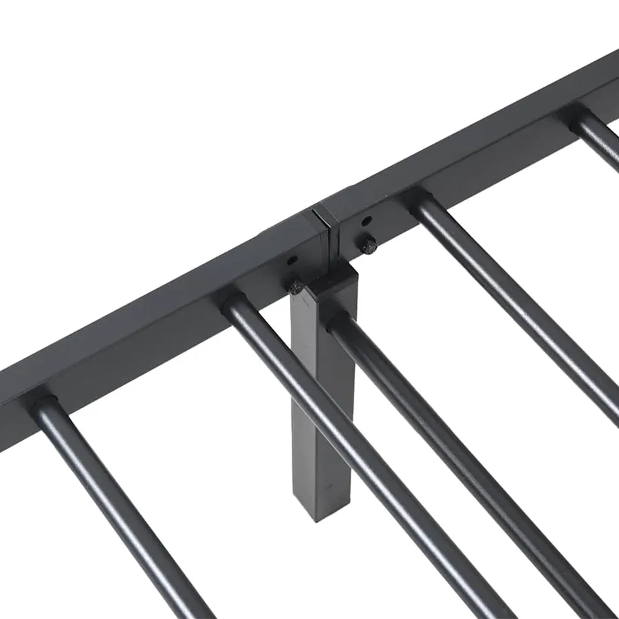 Cadre de lit sans matelas pliable noir 80x200 cm acier - 11
