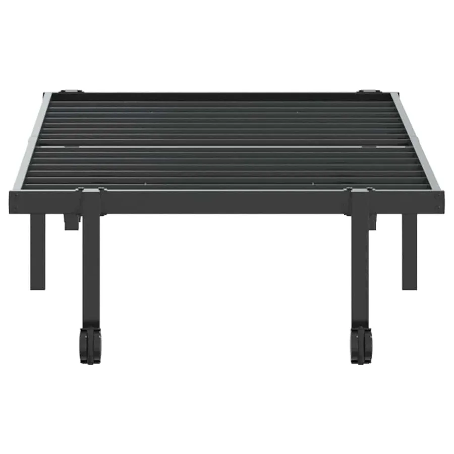 Cadre de lit sans matelas pliable noir 80x200 cm acier - 6