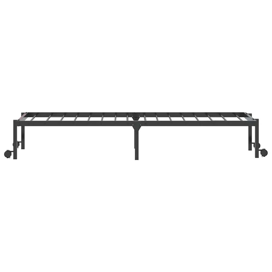 Cadre de lit sans matelas pliable noir 80x200 cm acier - 7
