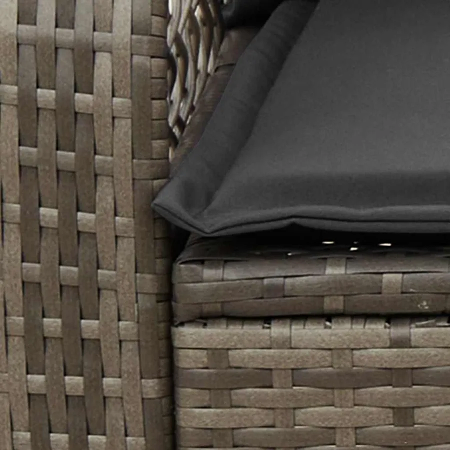 Chaise à bascule de jardin avec coussins gris résine tressée - 7