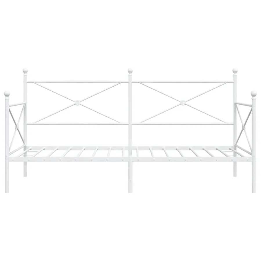 Lit de repos sans matelas blanc 107x203 cm acier - 5