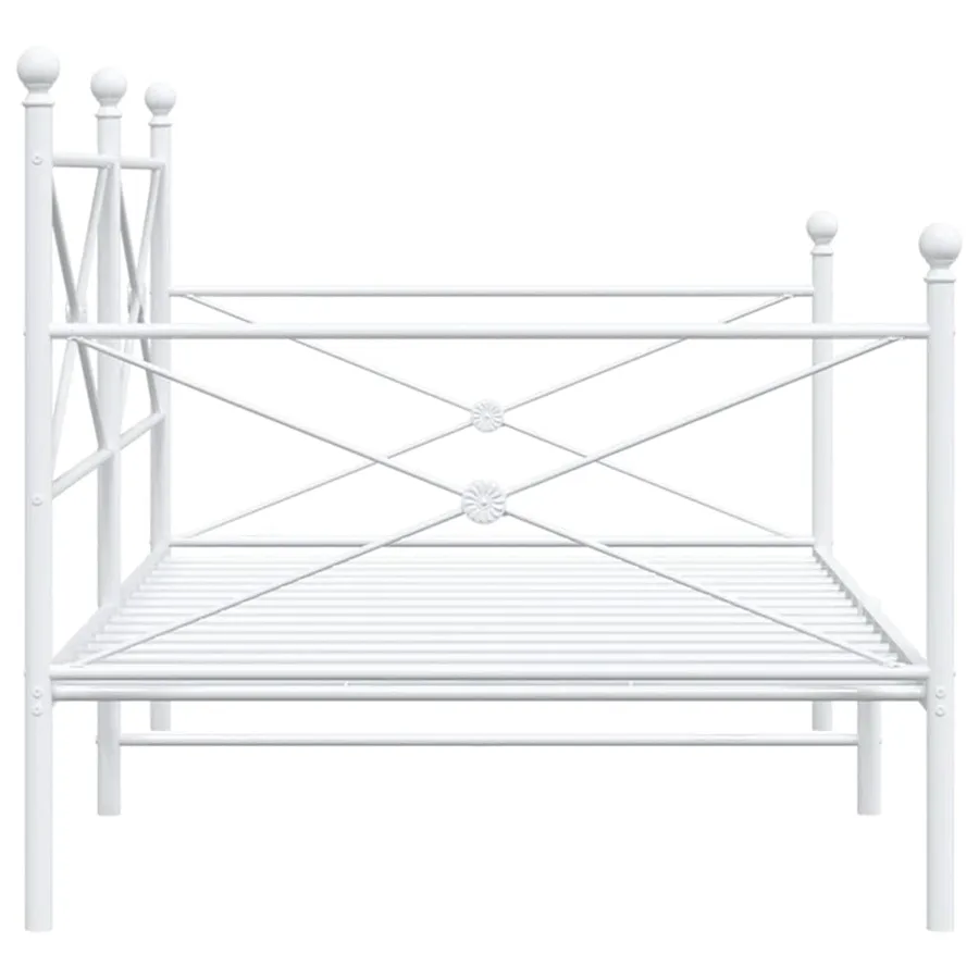 Lit de repos sans matelas blanc 107x203 cm acier - 6