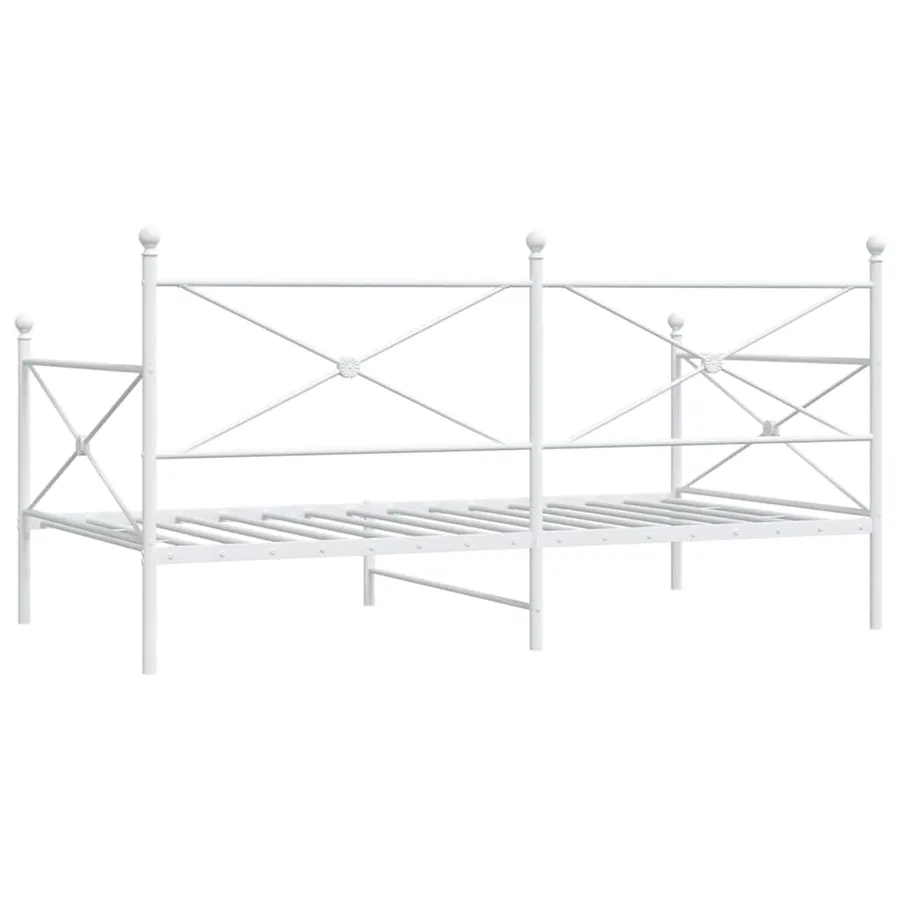 Lit de repos sans matelas blanc 107x203 cm acier - 7