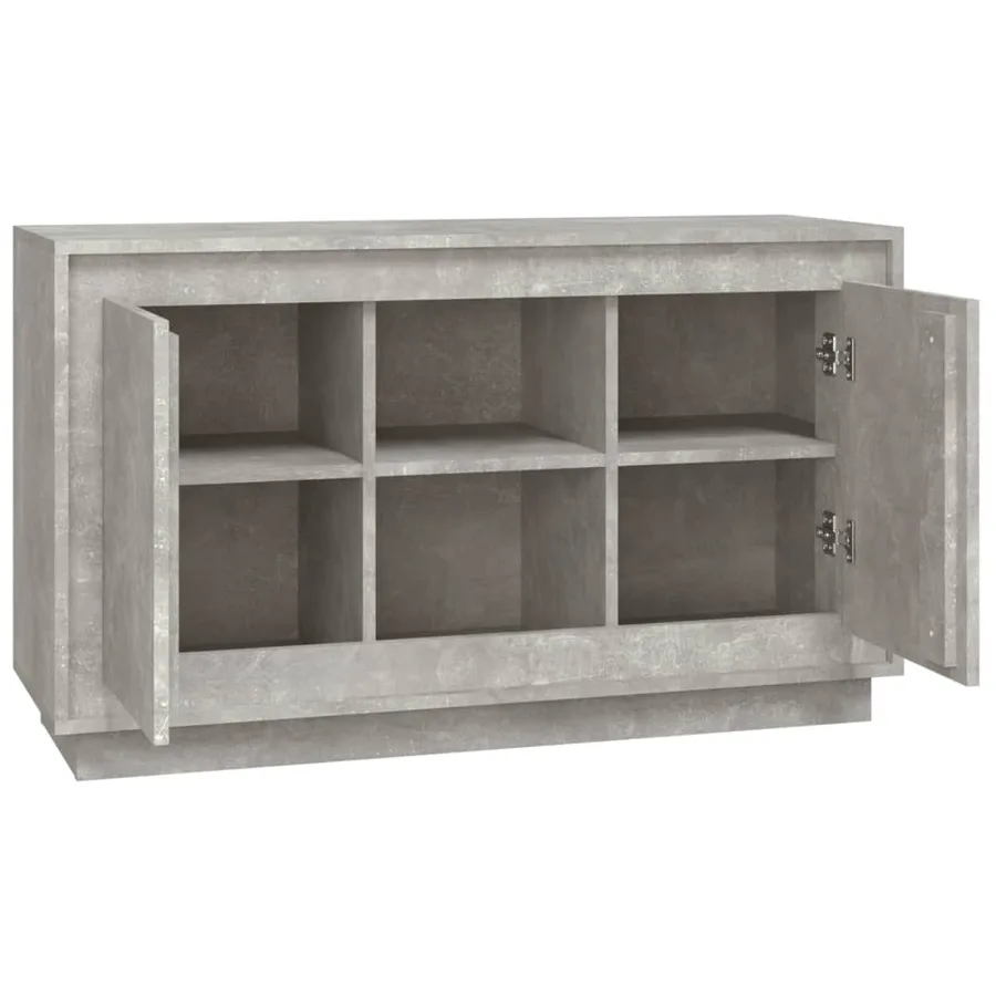 Buffet gris béton 102x35x60 cm bois d'ingénierie - 6
