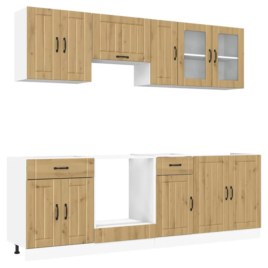Ensemble d'armoires de cuisine 8 pcs Kalmar bois d'ingénierie - 2