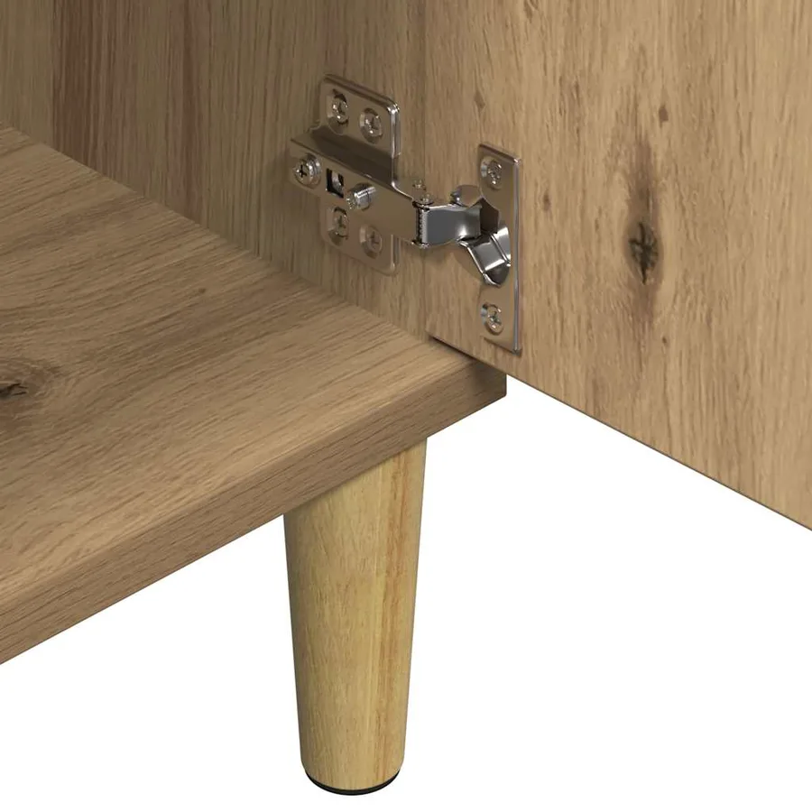 Meuble TV chêne artisanal 102x35x50 cm bois d'ingénierie - 8
