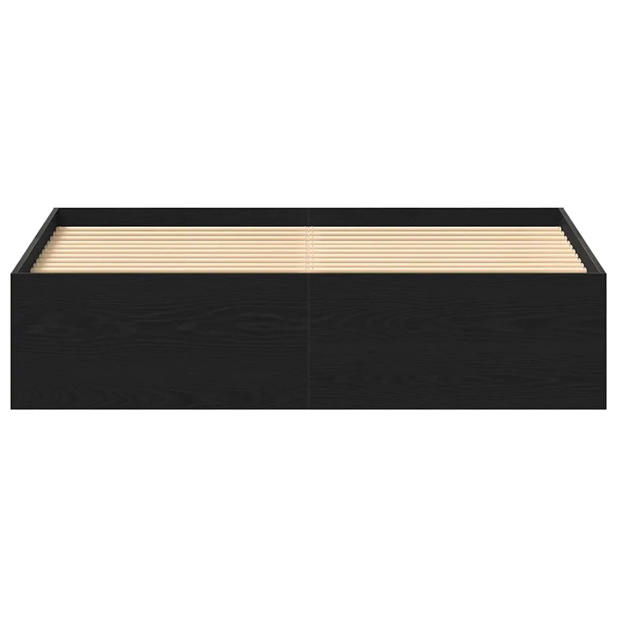 Cadre de lit sans matelas en chêne noir 150x200 cm bois d'ingénierie - 5