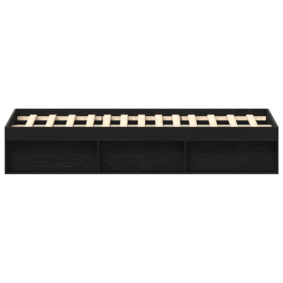 Cadre de lit sans matelas en chêne noir 150x200 cm bois d'ingénierie - 6