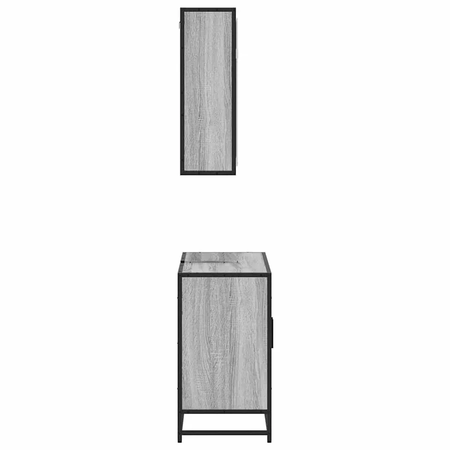 Ensemble de meubles de salle de bain 2 pcs Sonoma gris - 6