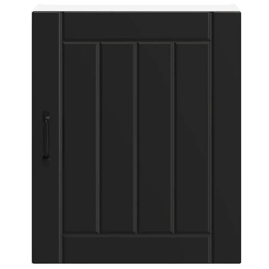 Armoires murales de cuisine 2 pcs Lucca en bois d'ingénierie noir - 6