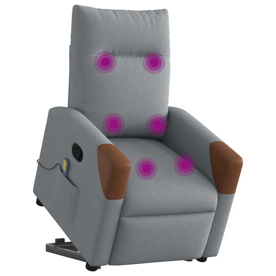 Fauteuil de massage inclinable Gris clair Tissu - 3