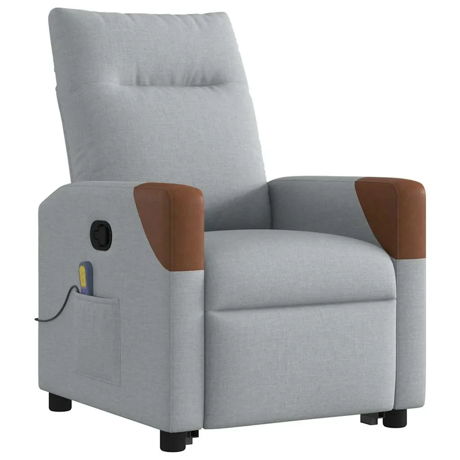 Fauteuil de massage inclinable Gris clair Tissu - 4