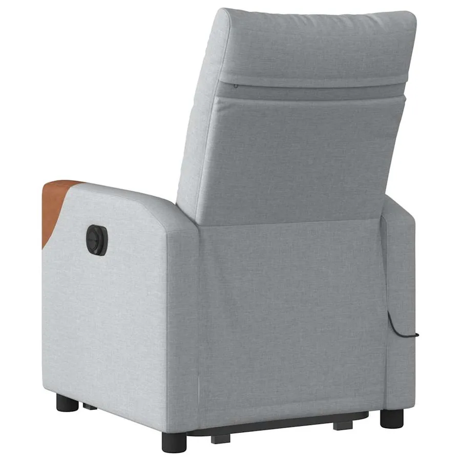 Fauteuil de massage inclinable Gris clair Tissu - 7