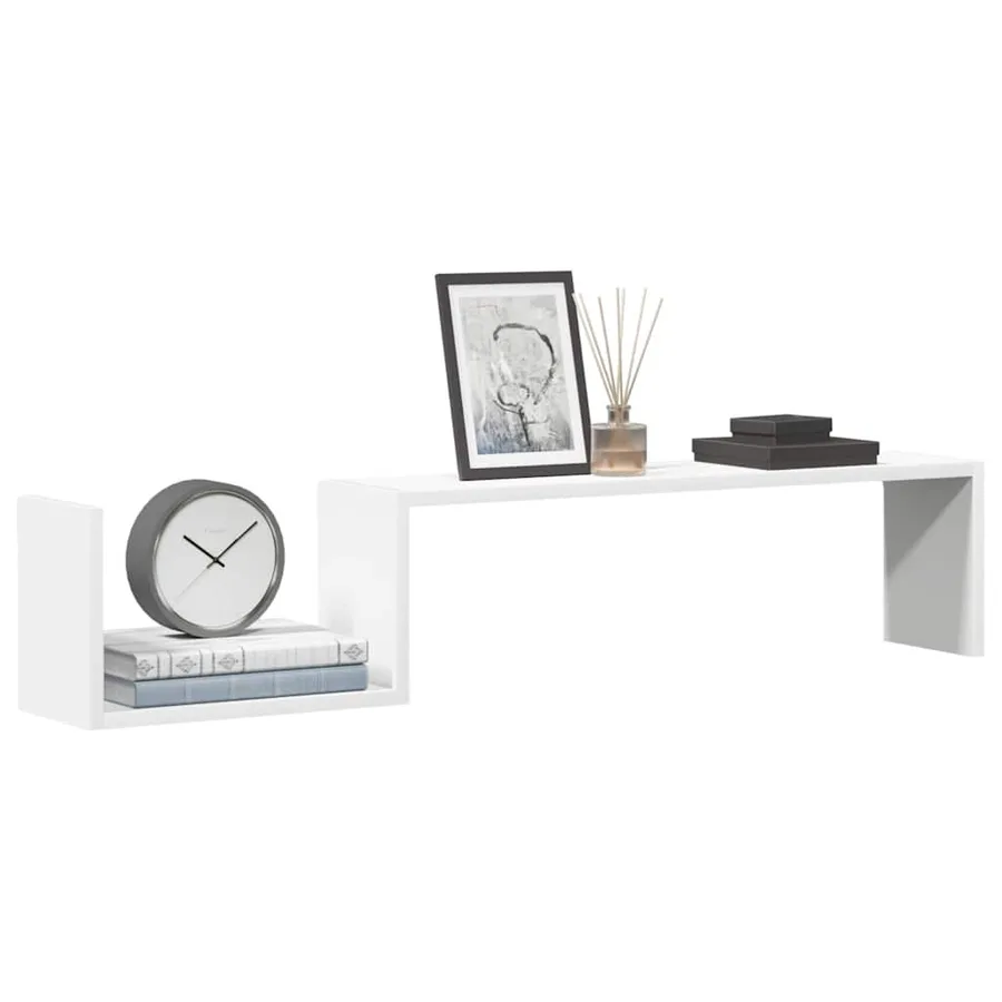 Étagères murales 2 pcs blanc 100x15x20 cm bois d'ingénierie - 3