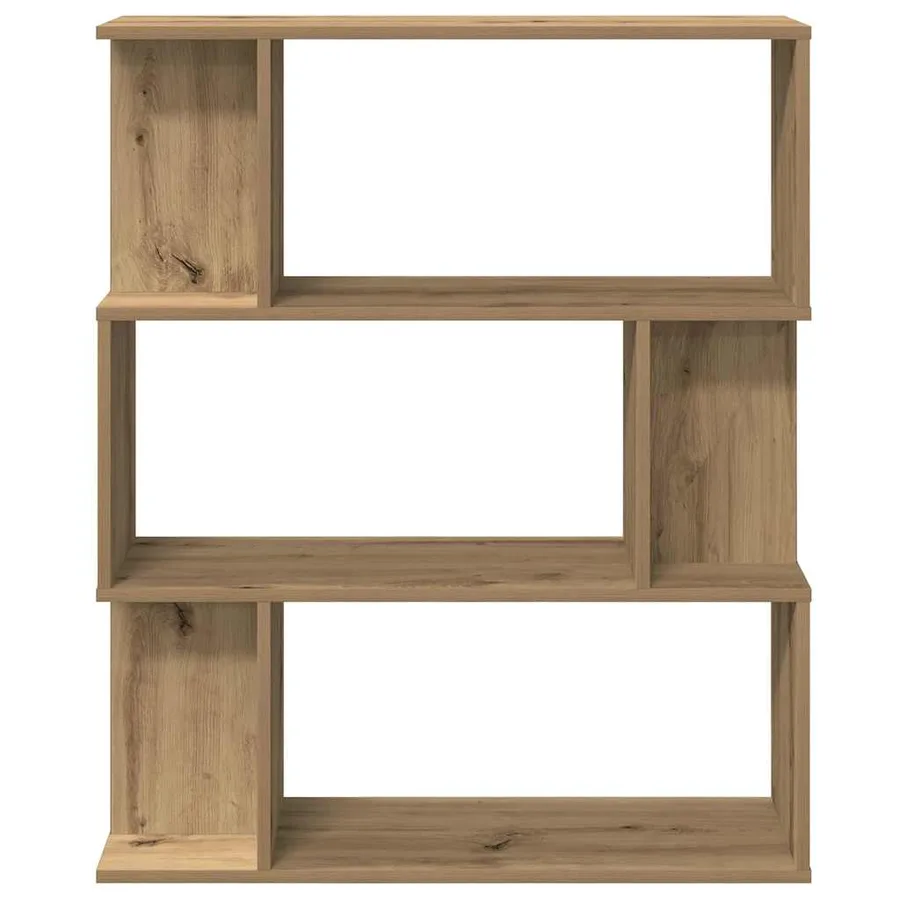 Bibliothèque chêne artisanal 80x24x96 cm bois d'ingénierie - 4