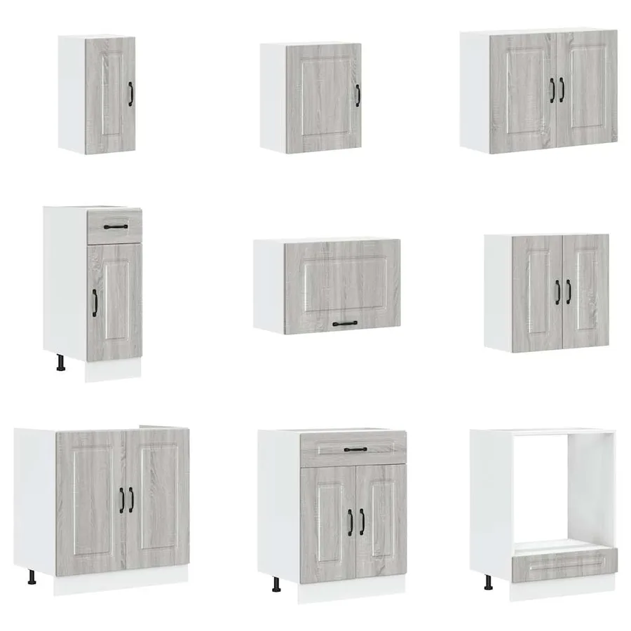 Ensemble d'armoires de cuisine 14 pcs Lucca bois d'ingénierie - 4