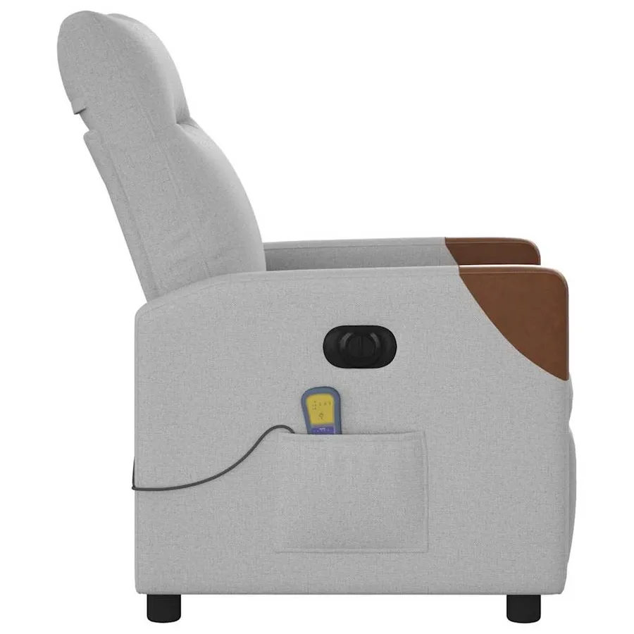 Fauteuil de massage inclinable électrique gris nuage tissu - 6