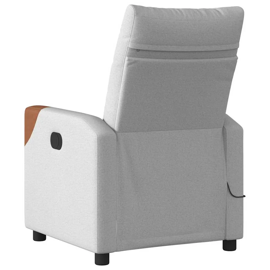 Fauteuil de massage inclinable électrique gris nuage tissu - 7
