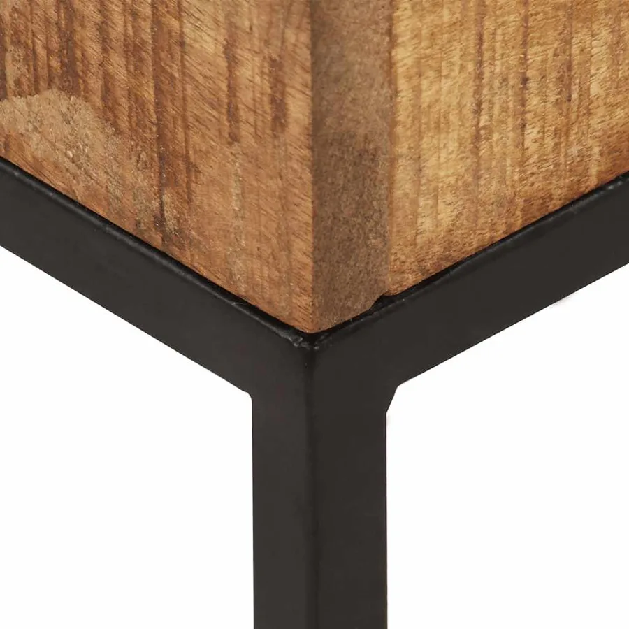 Table d'appoint 30x30x33 cm Bois de manguier brut - 3