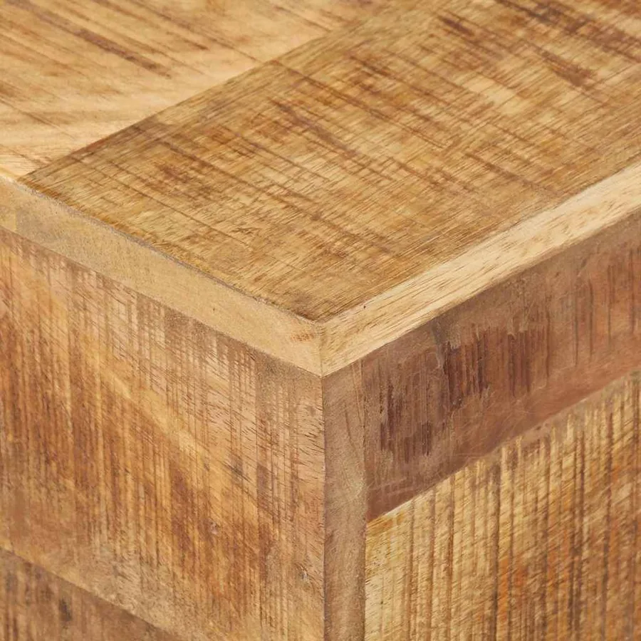Table d'appoint 30x30x33 cm Bois de manguier brut - 4