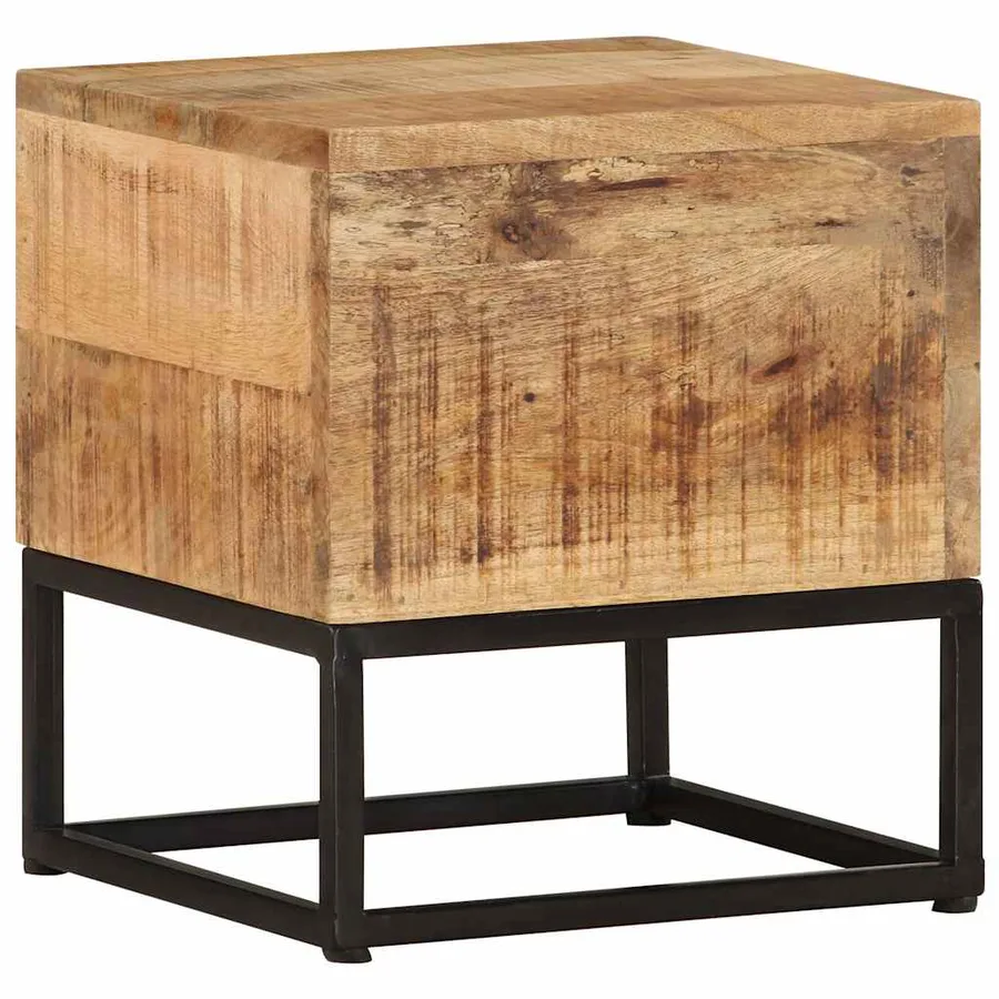 Table d'appoint 30x30x33 cm Bois de manguier brut - 6