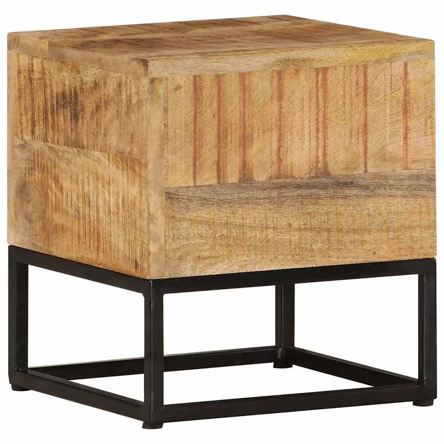 Table d'appoint 30x30x33 cm Bois de manguier brut - 7