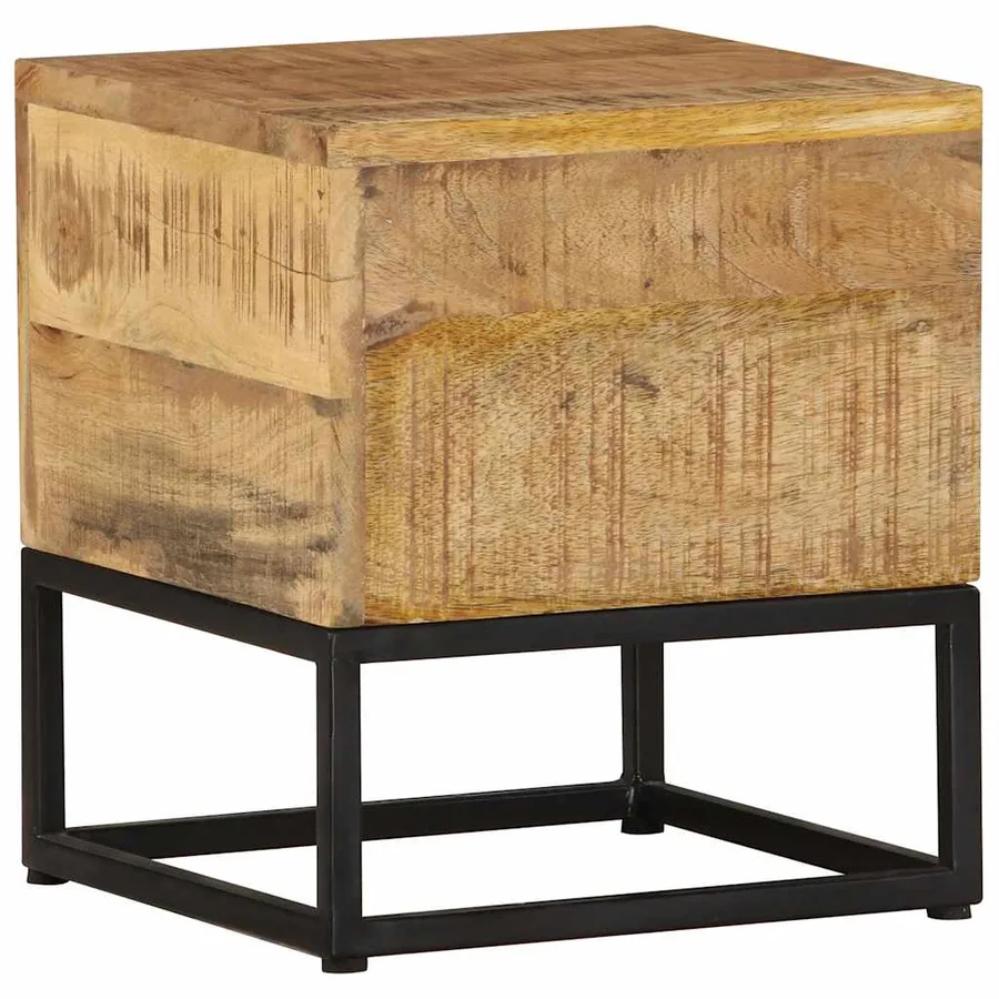 Table d'appoint 30x30x33 cm Bois de manguier brut - 9