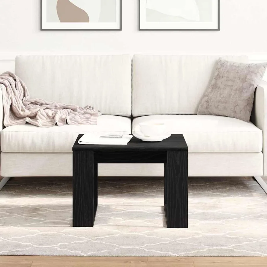Table basse Chêne noir 50 x 50 x 35 cm Bois d'ingénierie - 4