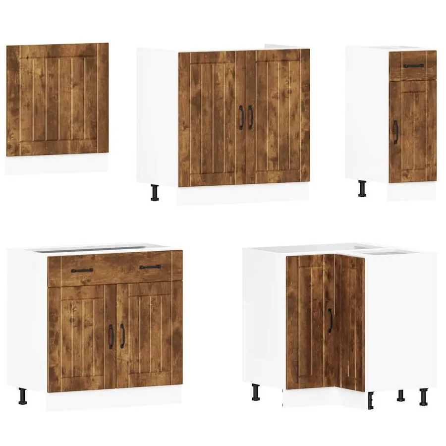 Ensemble d'armoires de cuisine 11 pcs Lucca bois d'ingénierie - 4