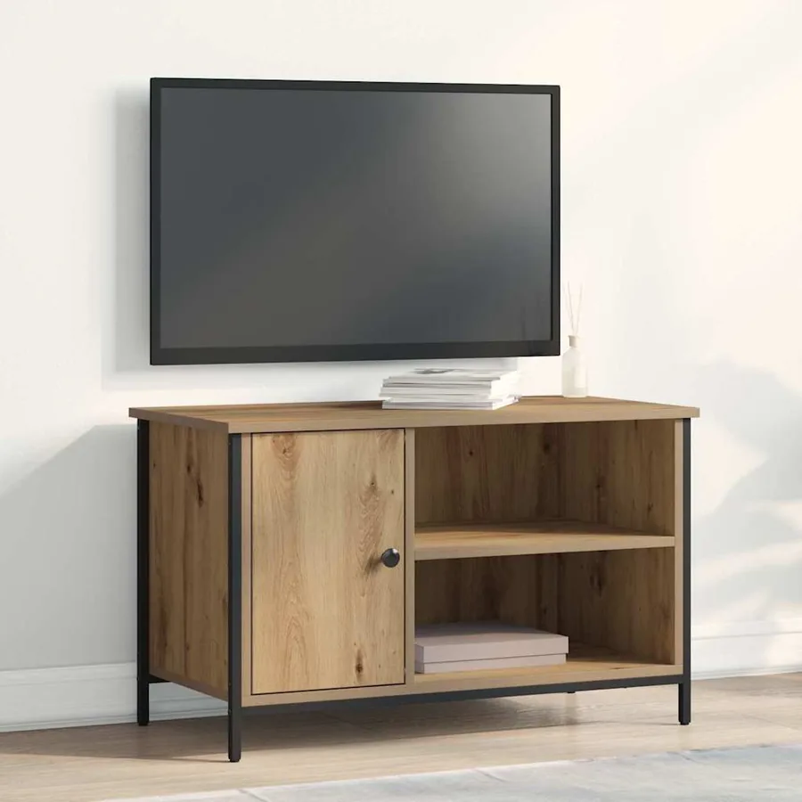 Meuble TV 80 x 40 x 50 cm chêne artisanal Bois d'ingénierie