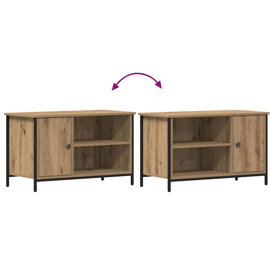 Meuble TV 80 x 40 x 50 cm chêne artisanal Bois d'ingénierie - 8