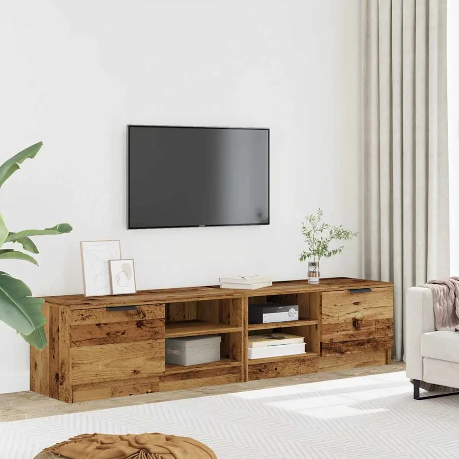 Meubles TV 2 pcs vieux bois 80x35x36,5 cm bois d'ingénierie - 3