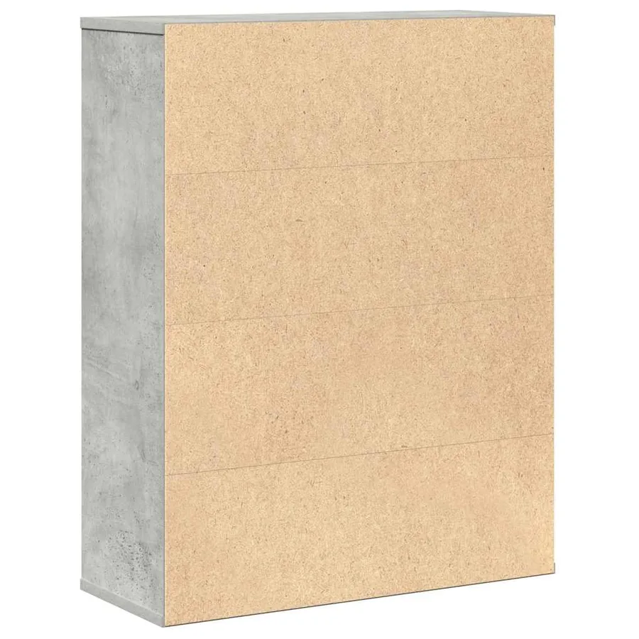 Bibliothèque gris béton 60x24x76,5 cm bois d'ingénierie - 7