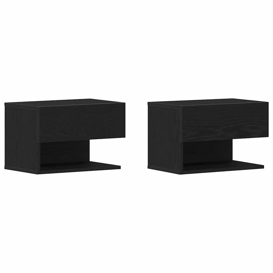 Cabinet de chevet avec tiroir 2 pcs Chêne noir 46 x 30 x 30 cm - 2