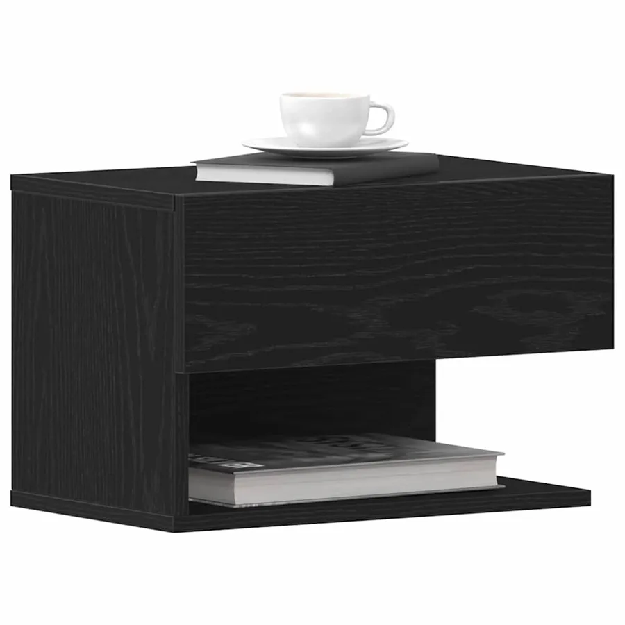 Cabinet de chevet avec tiroir 2 pcs Chêne noir 46 x 30 x 30 cm - 3