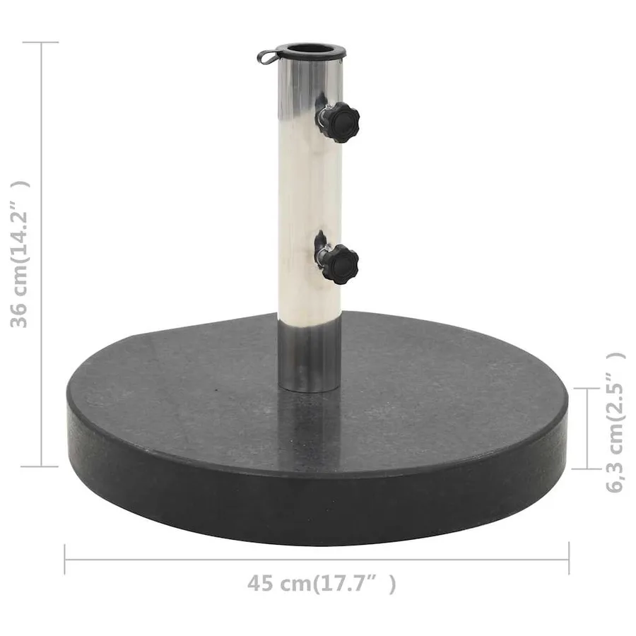 Socle de parasol Granite 28,5 kg Rond Noir - 8