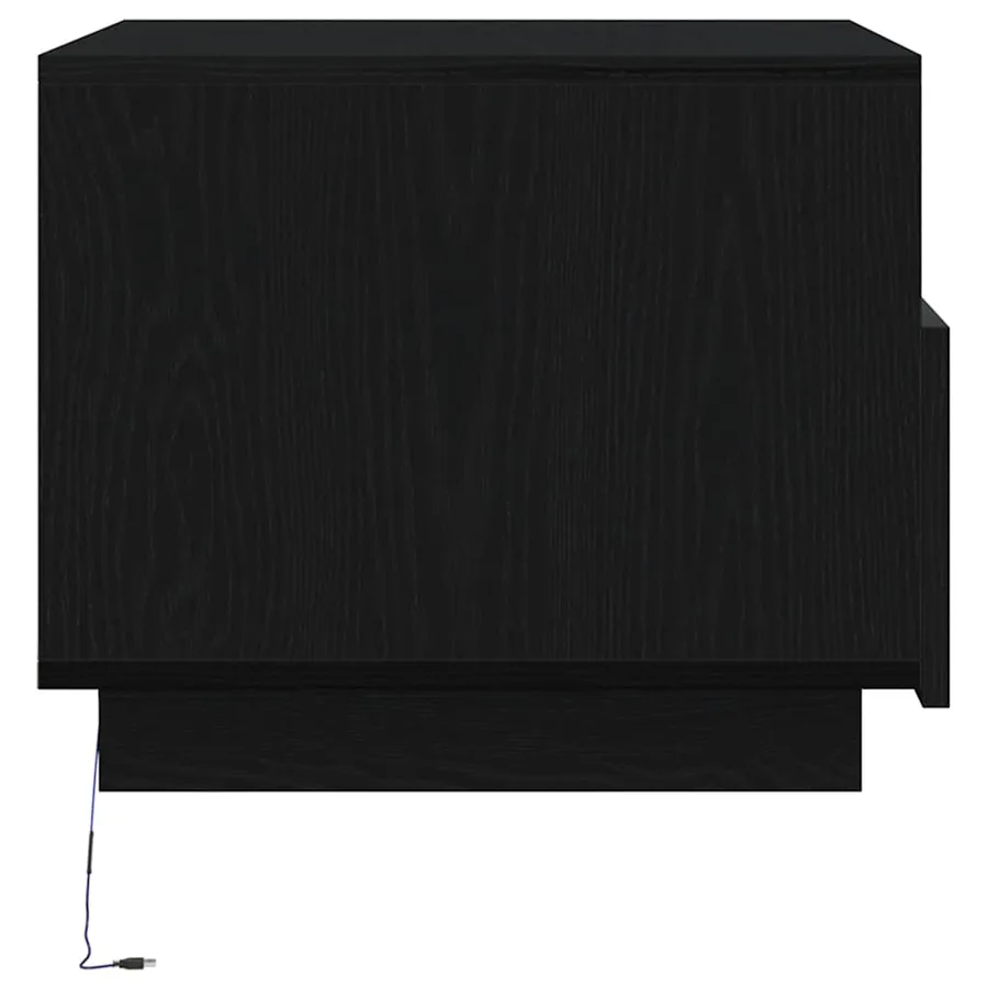 Table basse avec lumières LED chêne noir 50x49x40 cm - 7