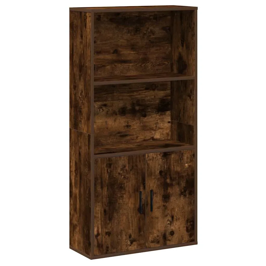 Bibliothèque chêne fumé 60x24x120 cm bois d'ingénierie - 2