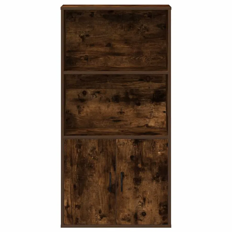 Bibliothèque chêne fumé 60x24x120 cm bois d'ingénierie - 4