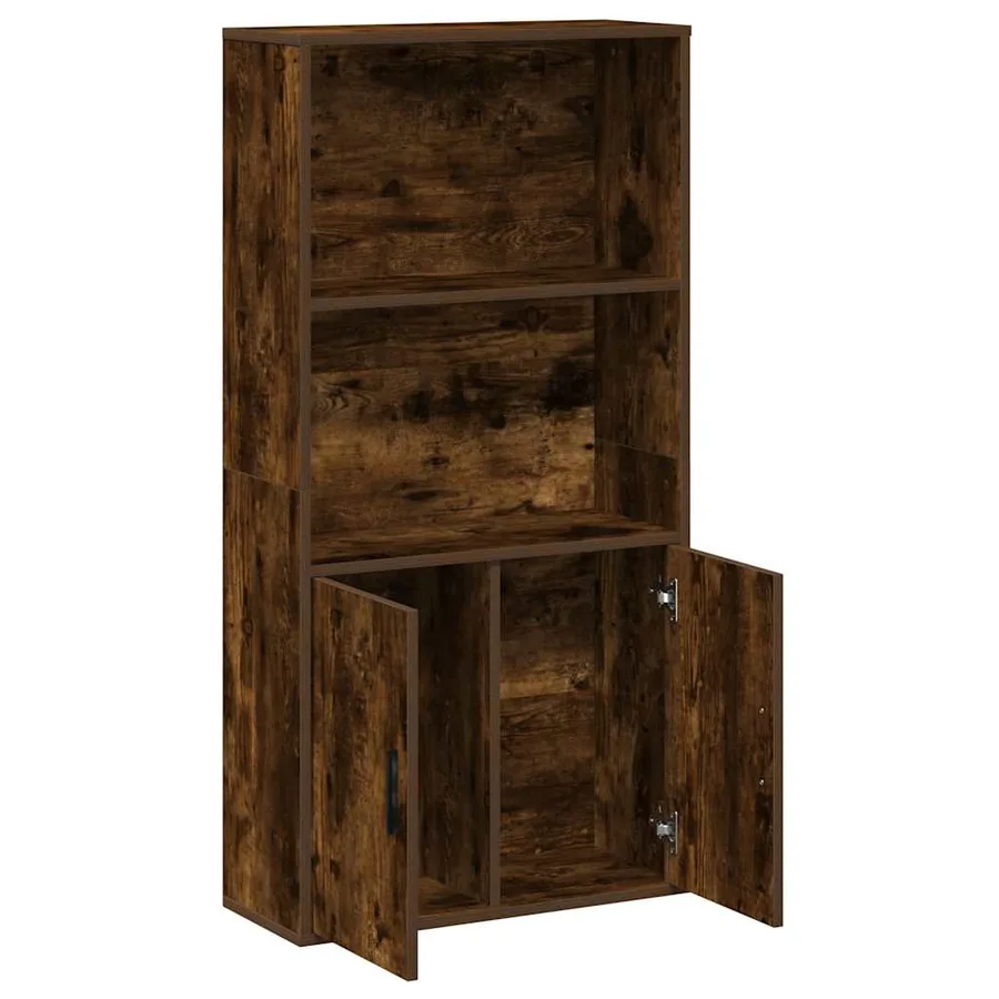 Bibliothèque chêne fumé 60x24x120 cm bois d'ingénierie - 7