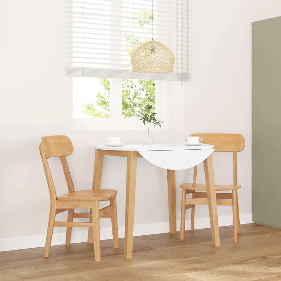 Chaises à manger 2 pcs bois massif caoutchouc