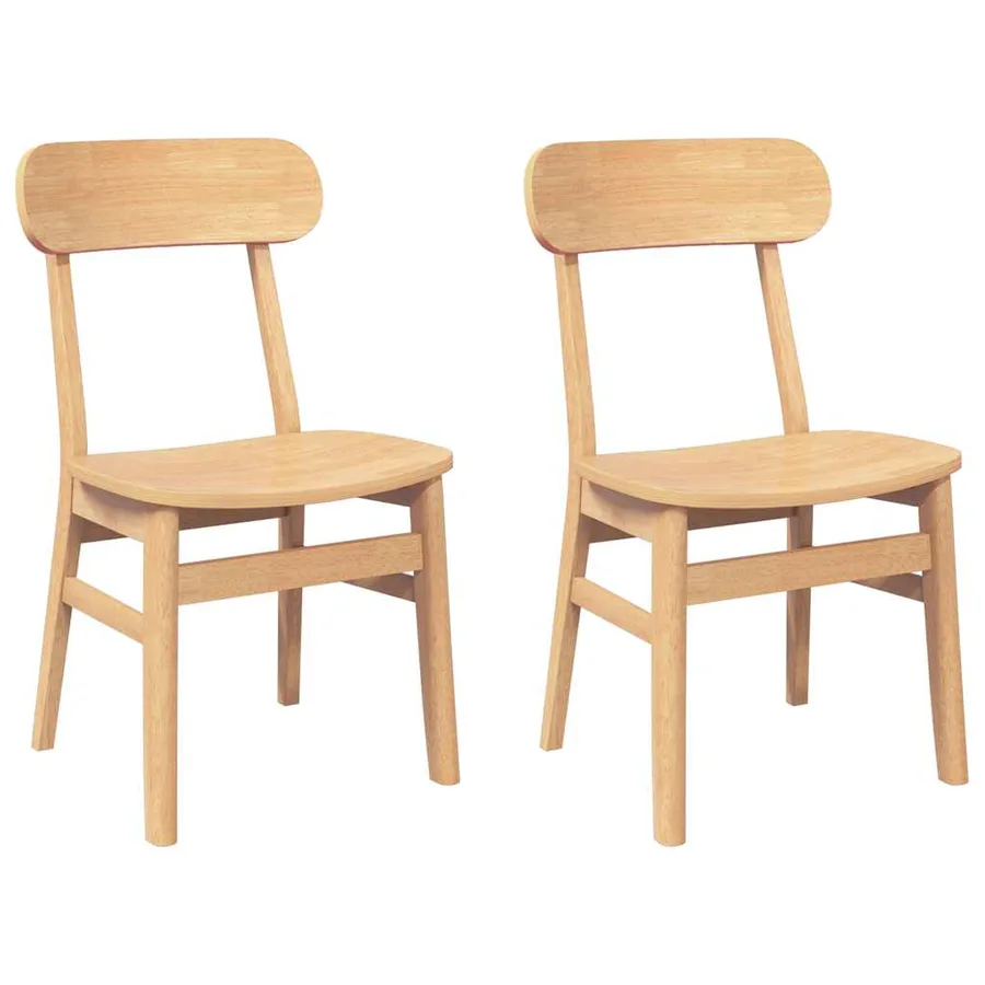 Chaises à manger 2 pcs bois massif caoutchouc - 2