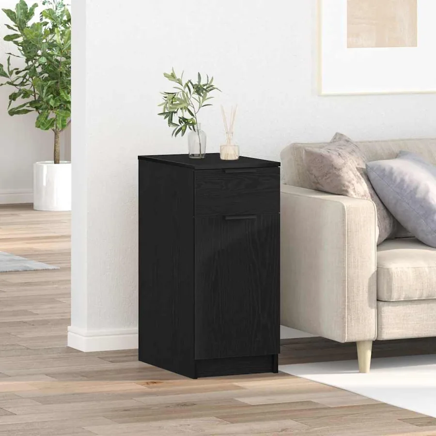 Cabinet de Bureau Chêne noir 33 x 50 x 75 cm Bois d'ingénierie