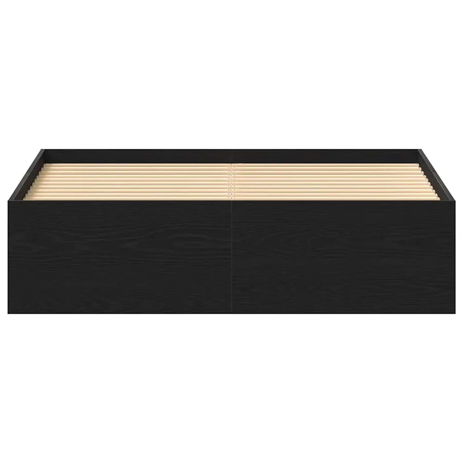 Cadre de lit sans matelas chêne noir 120 x 190 cm bois d'ingénierie - 5