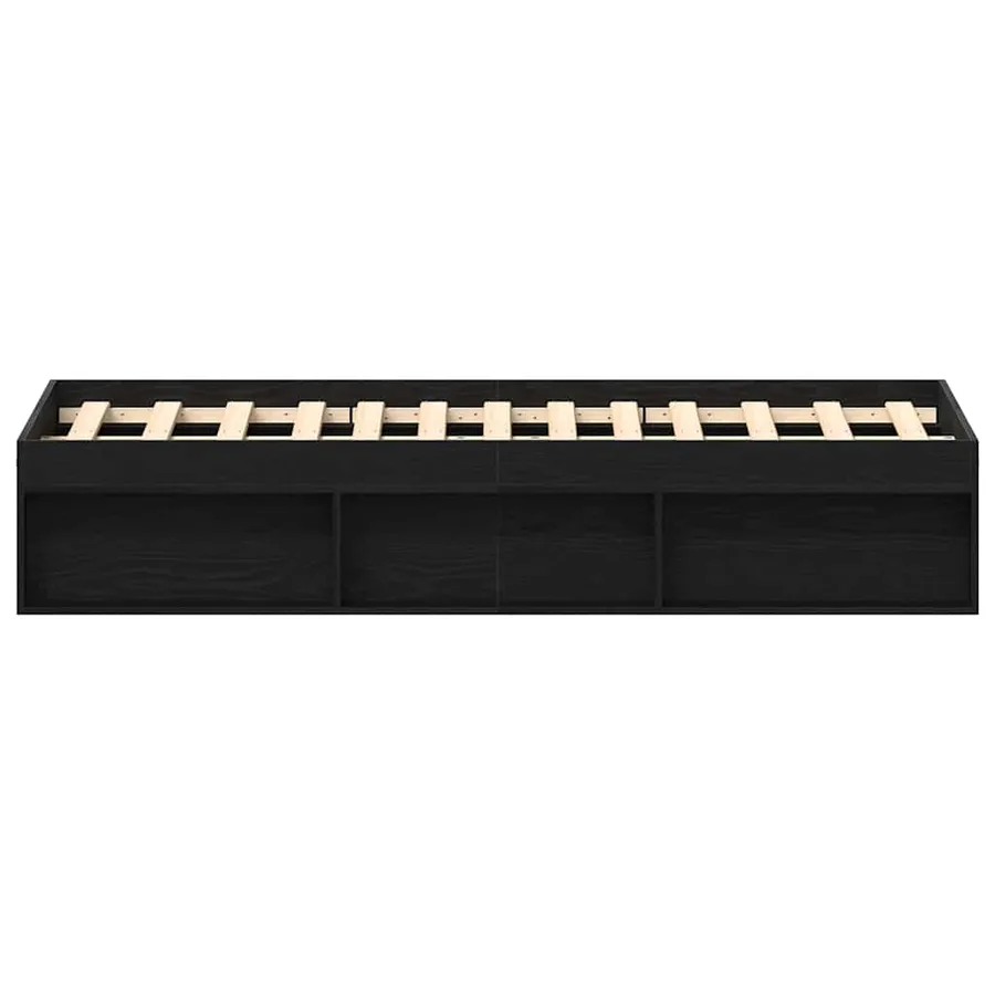 Cadre de lit sans matelas chêne noir 120 x 190 cm bois d'ingénierie - 6