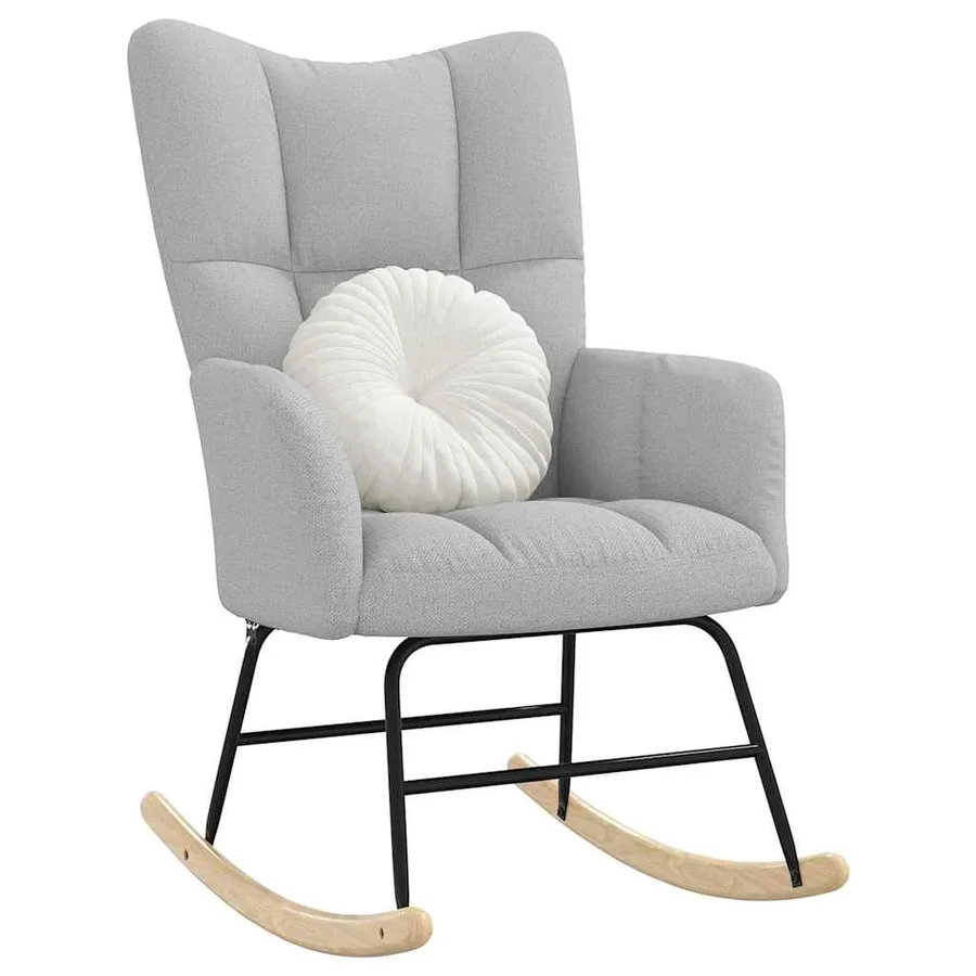 Chaise à bascule gris nuage tissu - 3