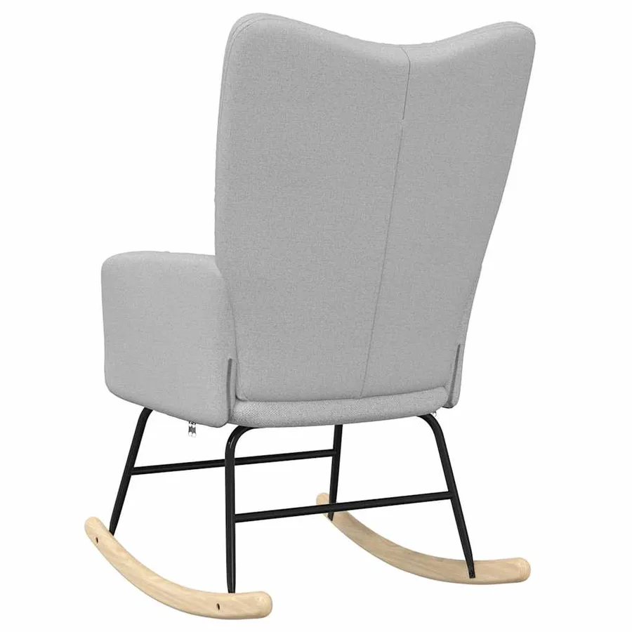 Chaise à bascule gris nuage tissu - 6