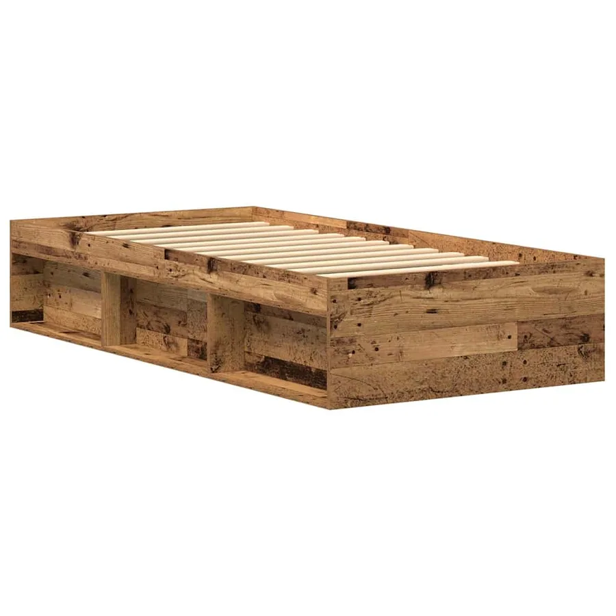 Cadre de lit sans matelas bois ancien 75 x 190 cm bois d'ingénierie - 4