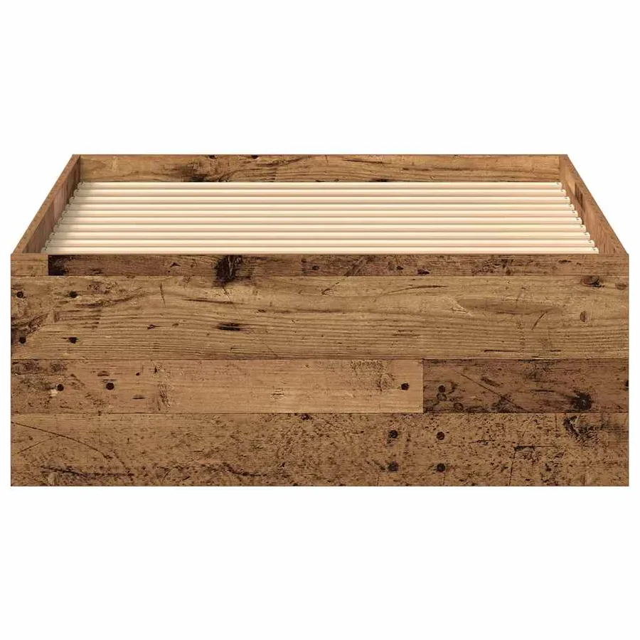 Cadre de lit sans matelas bois ancien 75 x 190 cm bois d'ingénierie - 5