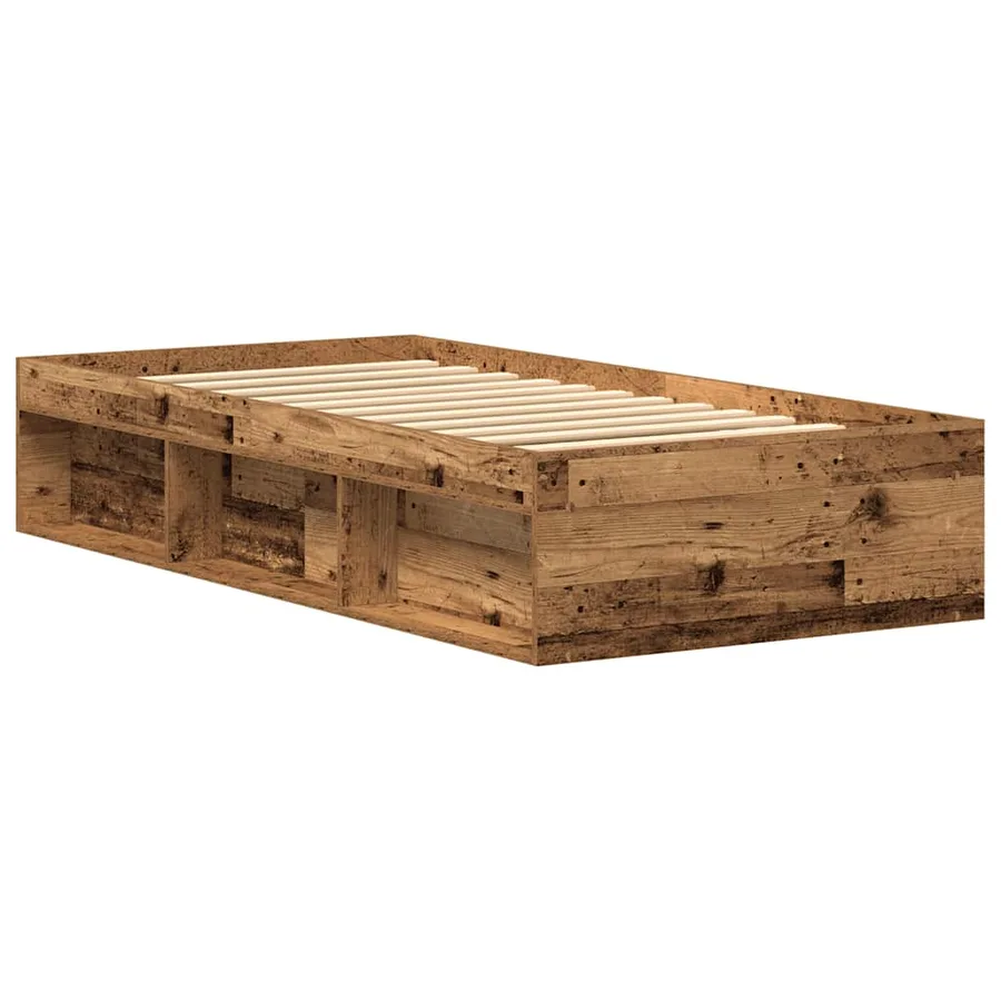 Cadre de lit sans matelas bois ancien 75 x 190 cm bois d'ingénierie - 7